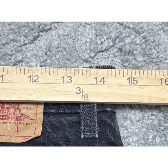 Vintage 90s Levi's High Waist Taper Jeans Black Women's Made USA - Picture 4 of 9